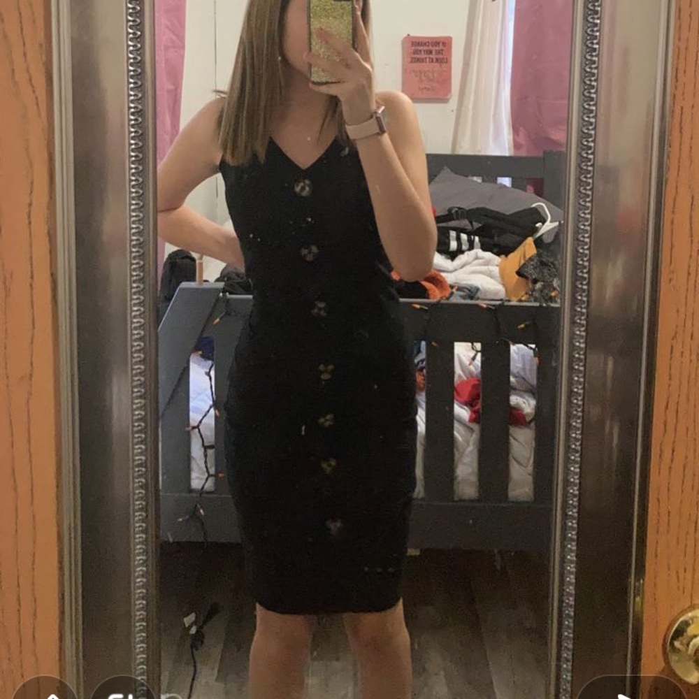 black midi dress, small
